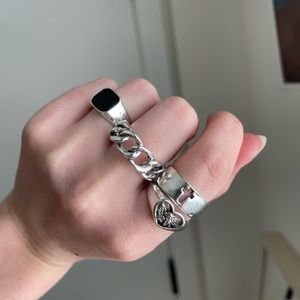 Silver Chain Ring Set